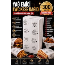 300 Adet Baskılı Servis Kesesi 15x20x8 Cm - Tost Poğaça Simit Sandviç Sunum Kağıdı - Fast Food Paket Servis Kılıfı