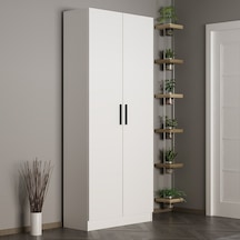 Minar Kale 210 Cm 2 Kapaklı 2b Raf Portmanto Beyaz