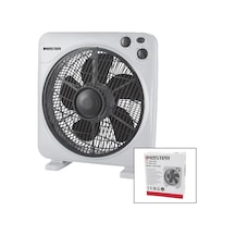12 İnç Kutu Fan Vantilatör 3 Kademe Hız 5 Plastik Kanat 40w 60dk.zaman Ayarlı Mtr-f620 4604