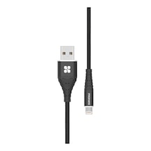 Promate İcord-1 Usb Lightning Örgülü Hızlı Şarj Data Kablo 1.2 M