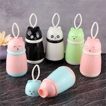 Tohana Panda Figürlü Cam Matara 380 ML Mavi