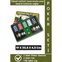 Luxery Texas Holdem Casino Blackjack 100 Poker Çipi 2 İskambil Kağıdı Premium Kutu Poker Oyunu Seti