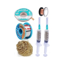 Lehimleme Seti Havya Ucu Temizleme Teli Flux,lehim Emme Tel 3,5mm Ve Lehim Teli Soldering 40gr 0,3mm St011