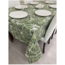 Sıvı Geçirmez Dertsiz Masa Örtüsü Yeşil Bambu Desenli