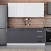 Minar 190 Cm Mutfak Dolabı Beyaz Antrasit 190-a1