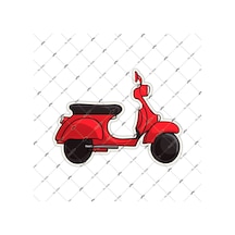 Bay Etiket Vsp9 Kirmizi Scooter Sticker