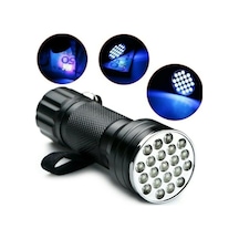 21 Adet Mor Led'li Uv Işınlı 10cm Alüminyum Kasa Pilli El Feneri