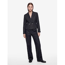 Koton Slim Fit Uzun Kollu Düğmeli Şal Yaka Kruvaze Blazer Ceket Lacivert 7wak50055pw