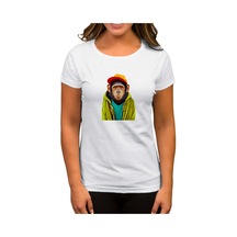 The Monkey Beyaz Kadın Tişört Beyaz