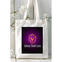 Art Hediye Unus Sed Leo Baskılı Bez Çanta Omuz Çantası Kişiye Özel Desen 2 Çok Renkli