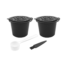 Suntek Cafe Bar Style A Black Için Kaşıklı Kahve Gereçleriyle Yeniden Kullanılabilir Kahve Kapsülleri