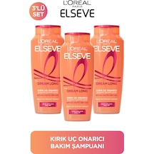 3'lü L'oreal Paris Elseve Dream Long Kırık Uç Onarıcı Bakım Şampuanı 400 Ml Tüm Saç Tipleri