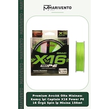 Premium Avcılık Olta Misinası Kamış İpi Captain X16 Power Pe 16 Örgü Spin İp Misina 150mt 0.22 Mm