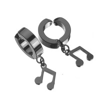 Sıkıştırmalı Erkek Küpe Çelik Sallantılı Müzik Nota Takı P24 T5