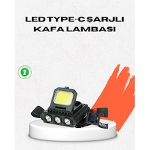 Hubrendy Tekno Usb Şarjlı Kafa Feneri 800 Lumen Ayarlanabilir Cob Ve Xpe Led AÇIK GRİ KAHVE KARIŞIMI