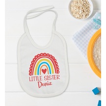 BK Kids Kişiye Özel Little Sister Tasarımlı Bebek Mama Önlüğü - M