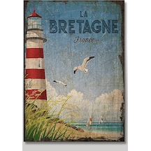 Bedeko Ahşap Tablo Fransa Deniz Feneri Desenli