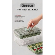 Bas-çıkar Buz Kalıbı 56 Adet Buz Kapasiteli Kapaklı Saklama Kutulu