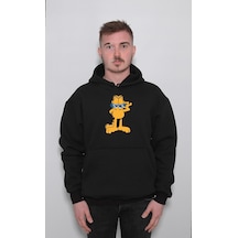Garfield Cat Gözlüklü Kedi Hippi Sweatshirt Unisex Kapüşonlu Hoodie 001