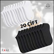 Kral Socks Kadın - Erkek 20 Çift Düz Desen Ekonomik Bilek Boy Çorap