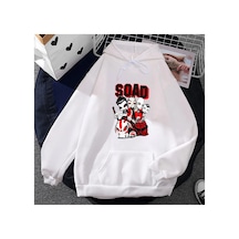 Tarzsokak Beyaz Unisex Aşağı Eşofman Sistemi Retro Ağır Zihinsel Bant Sonbaharyarat