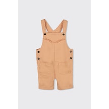 Kız Bebek Çıtçıtlı Dikiş Detaylı Somon Salopet 4755292