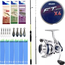 Yek Outdoor Hazır Tekne Oltası Seti Okuma Orata Tekne Kamışı 202cm 150-200gr 2 Parça Olta Kamışı&okuma Arıa-6000a Olta Makinesi