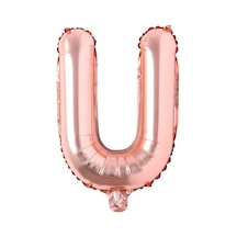 U Harf Rose Gold Folyo Balon16 İnç 36 cm
