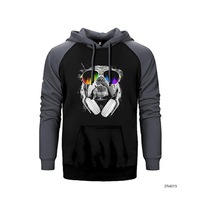 Bulldog Dj Gri Renk Reglan Kol Sweatshirt / Hoodie