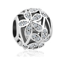 Fubena 925 Ayar Gümüş Çiçekli Kafe İşi Charm