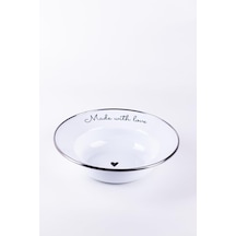 Love Emaye Çukur Makarna Ve Salata Tabağı Çok renkli
