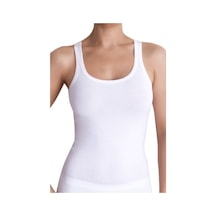 The Don Organic Blended Bayan Singlet - Ince Kenarlı Atlet Beyaz
