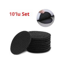 Yapışkanlı 10 Lu Cırt Cırt Seti, Halı, Kilim, Nevresim, Minder Ve Örtü Kaydırmaz Sabitleyici Ped - Renk: Siyah, 00001cm1: 10 X 10 Cm