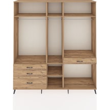 Hyperion Dolap 7 Raflı 4 Çekmeceli 3 Askılı 220x44x243 Çam-çam/çam Atlas Çam/atlas Çam - Atlas Çam