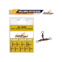 Portfish Bl-1008 Üçlü Kırmızı Boncuklu Fırdöndü 3 5