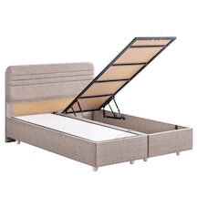 Mila İkili Set, Mila Çift Kişilik Baza Başlık Seti - Açık Kahve 150 x 200