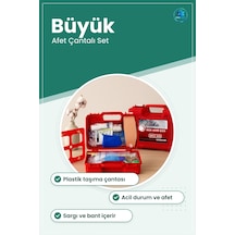 İlk Yardım Seti Büyük Acil Afet Çantalı Plastik Taşıma Kırmızı De