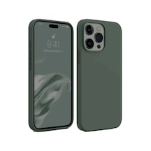 Apple iPhone  Uyumlu - 15 Pro Kılıf First Silikon - Koyu Yeşil