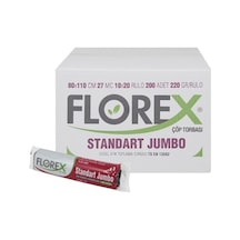 Florex Standart Jumbo Siyah Çöp Poşeti 220 Gr 20 Rulo X 10 Adet