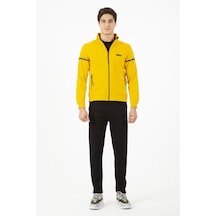 Maraton Sportswear Comfort Erkek Dik Yaka Dar Paça Uzun Kol Basic Sarı Eşofman Takımı 21516-sarı Sarı