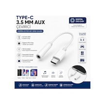 Type C 3.5 Mm Aux Kulaklık Dönüştürücü Çevirici Digital Cpu Chip Tüm Type C Cihazlarla Uyumlu
