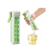 Geeksen Tek Elle Pres Buz Tepsisi Ev Tipi 6 Izgaralı Küçük Buz Tepsisi Buzdolabı Buz Küpü Gıda Sınıfı Pres Buz Küpü Saklama Kutusu 1 Adet Yeşil Yeşil