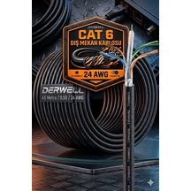 45 Metre Dış-iç Ortam Mekan Bakır Tel Cat6 Internet Kablosu Yüksek Hız 24 Awg 2 Katlı Ethernet Kablo