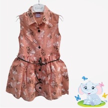 KIZ ÇOCUK YAZLIK ELBİSE TURUNCU Turuncu