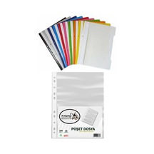 10 Renk Telli Dosya Ve 100 Adet Poşet Dosya 1 Paket 10 Lu Telli Dosya Poşet Dosya Okul Büro Ofis