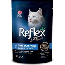 Reflex Plus Ton Balıklı ve Karidesli Pouch Yetişkin Kedi Yaş Maması 100 G