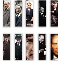 10 Adet Mustafa Kemal Atatürk Kitap Ayracı 40x145 Mm