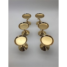 6'lı Gold Atlı Lokumluk, Çay Ve Kahve Yanı Sunumluk, Şekerlik