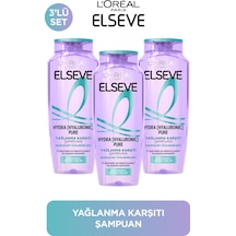 ELSEVE Hydra Pure Salisilik Asit içeren Yağlanma Karşıtı Nemlendirici Şampuan 3'lü Set