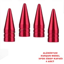 Sibop Kapağı Kırmızı Renk Kurşun Tip Alüminyum 4 Adet - Point